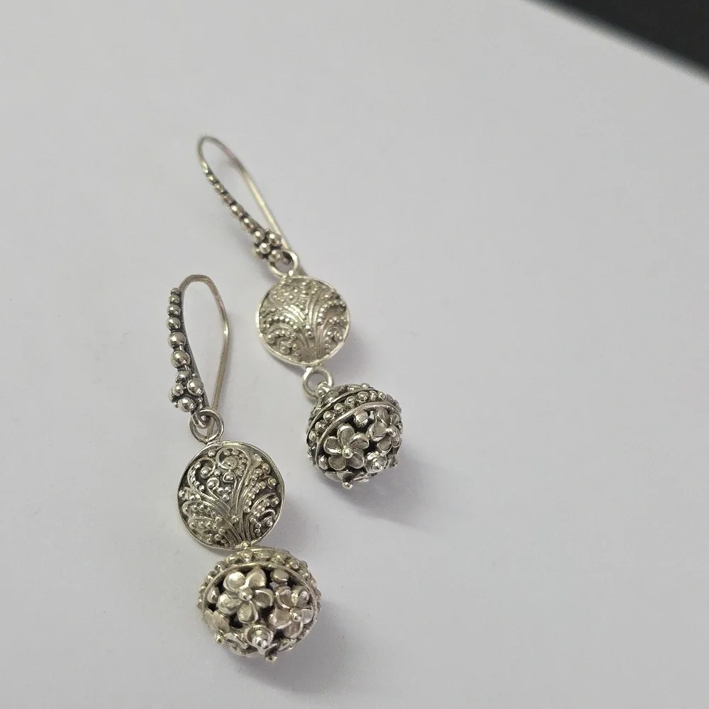 Sterling Silver 925 Artistic Dangle Earrings